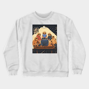 Sleepy Gamer Sloths // Funny Sloths Playing Video Games Crewneck Sweatshirt